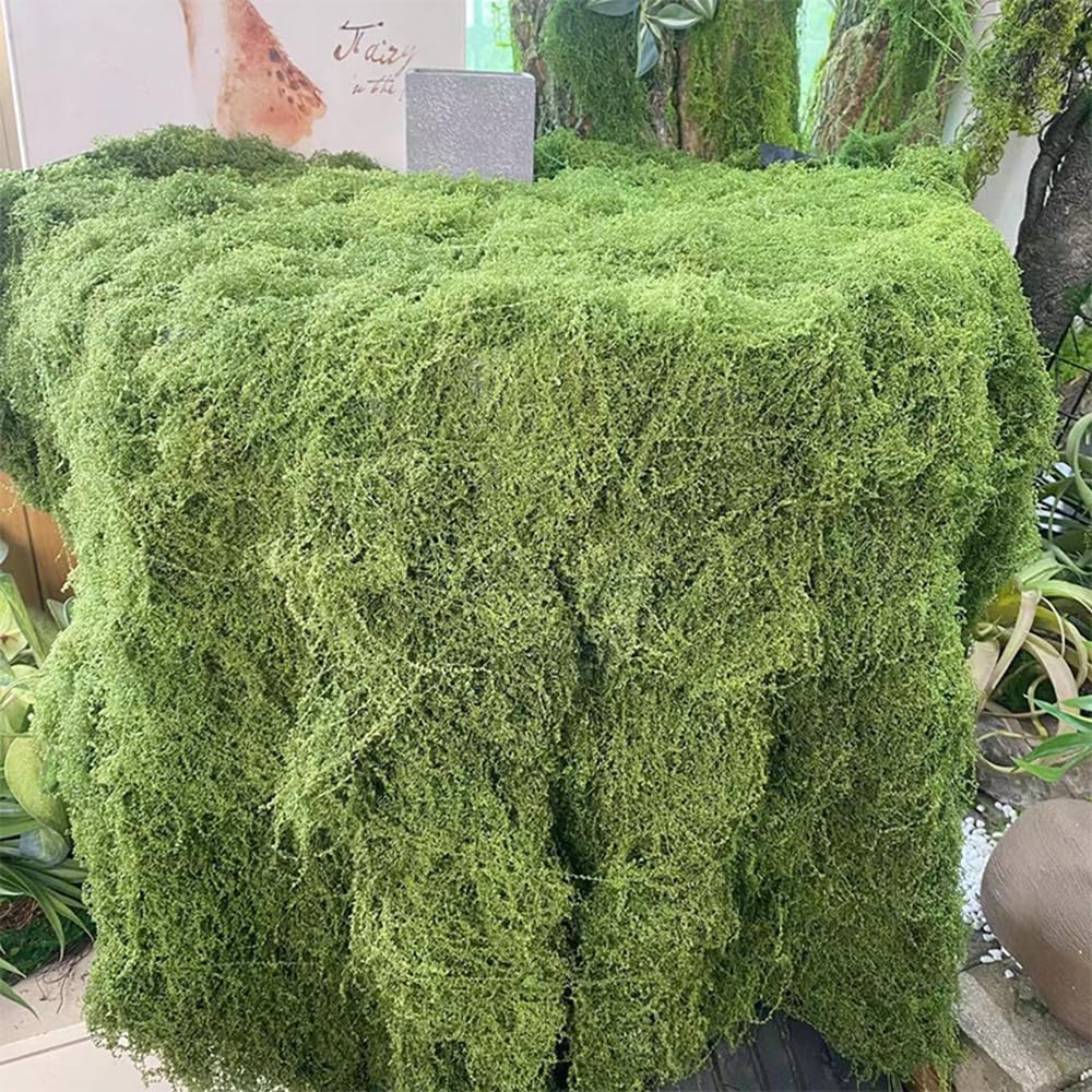 Preserved Moss Sheet - 人工保存苔マットグリーン苔シート苔芝生テーブルランナー工芸品森林装飾ガーデンパーティー装飾 1MX1M