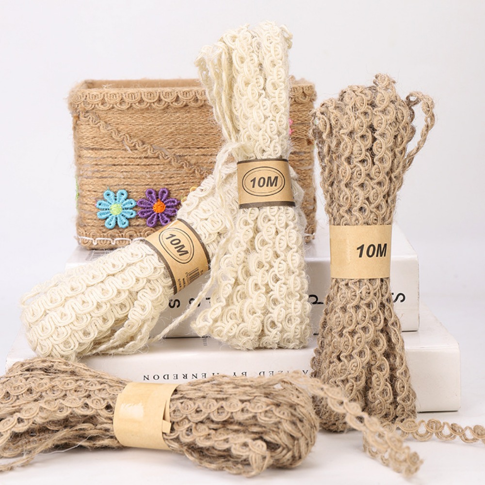 Florist Supply Ribbon - 10 メートルレースリネンリボン DIY ブーケ花屋ギフトボックス結合結婚式バレンタイン手作りフラワーデコレーションクラフトアクセサリー供給