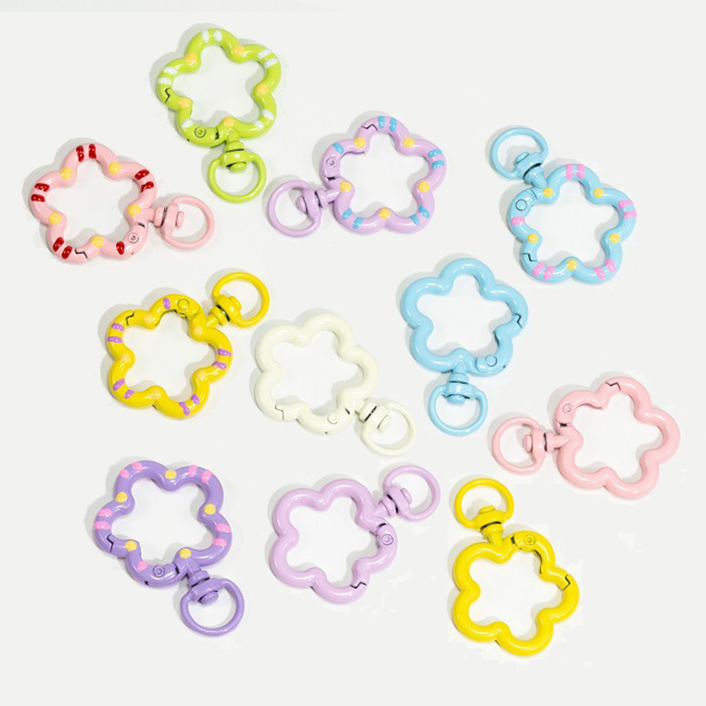 5 個の花スナップフックトリガークリップバックルキーホルダー - Flower Supply のレビューと価格