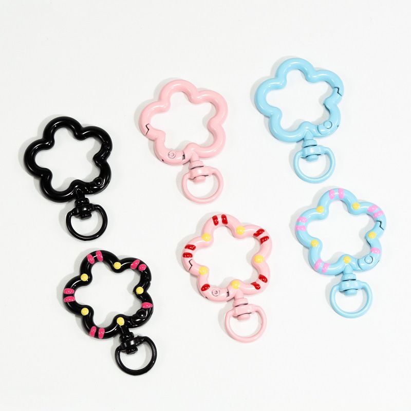 5 個の花スナップフックトリガークリップバックルキーホルダー - Flower Supply のレビューと価格