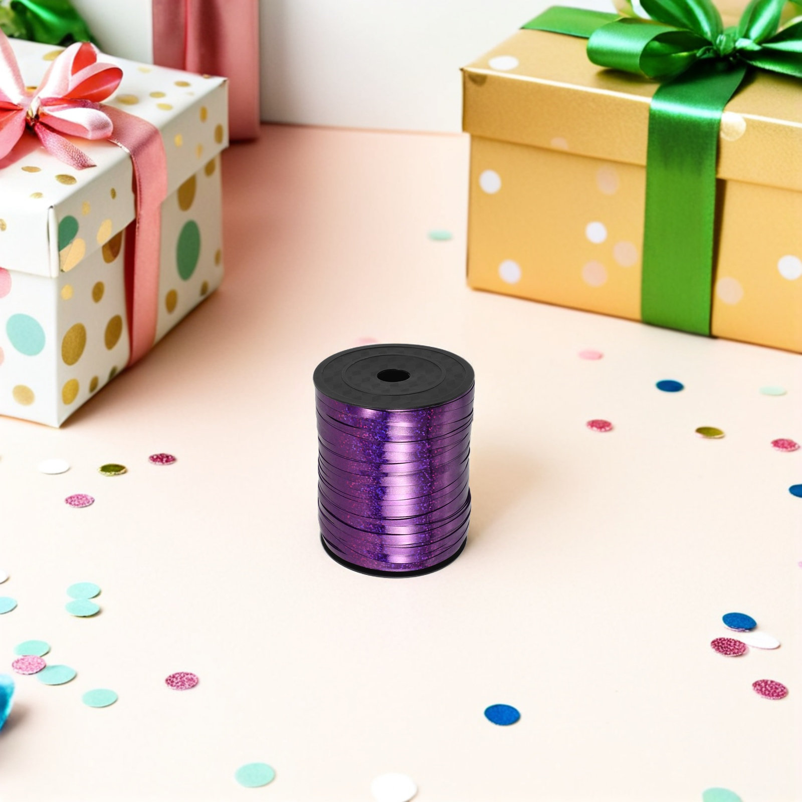 2個入り バルーンリボンストリング 光沢のあるメタリックカー - Florist Supply Ribbon のレビューと価格