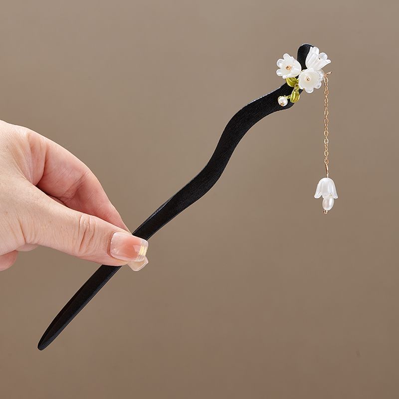 スズランの花の葉模造パールロングフリンジアクリルヘアスティッ - Supply Florist のレビューと価格