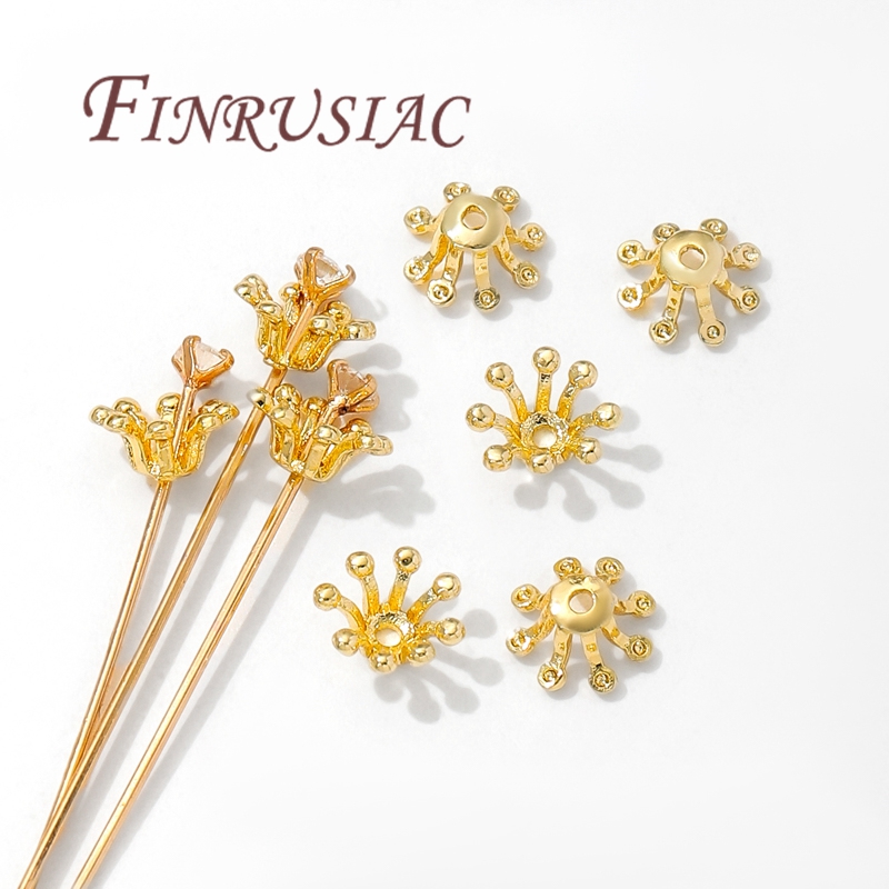 14K金メッキフラワービーズキャップ、ブレスレット作成用真鍮 - Supply Florist のレビューと価格
