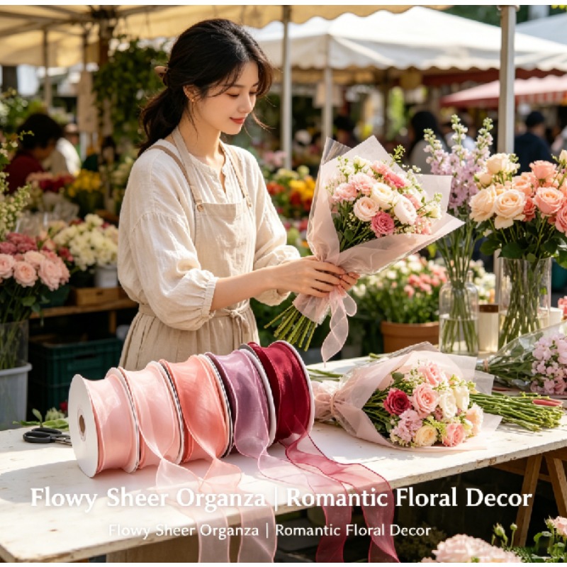 10ヤードのフィッシュテールヤーンリボン、フラワーラッピング - Florist Supply Ribbon のレビューと価格