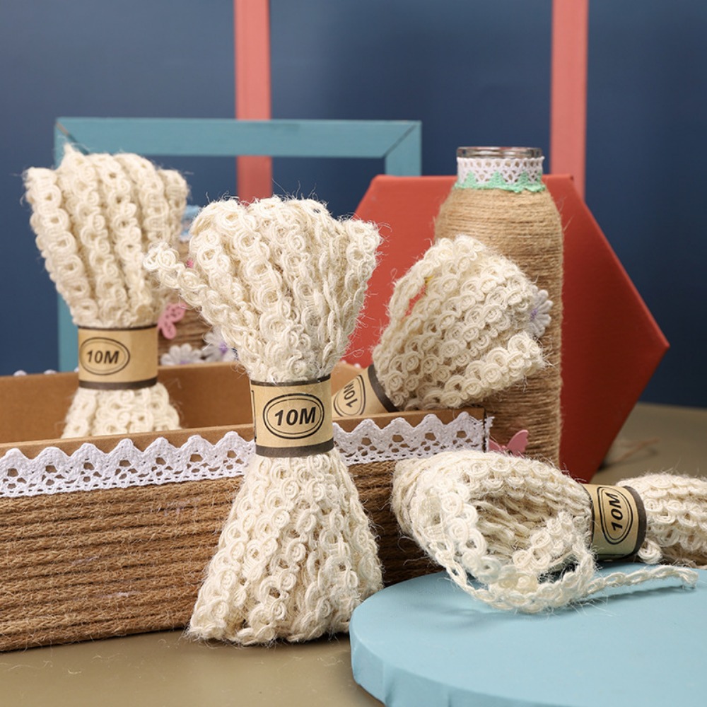 10 メートルレースリネンリボン DIY ブーケ花屋ギフトボ - Florist Supply Ribbon のレビューと価格